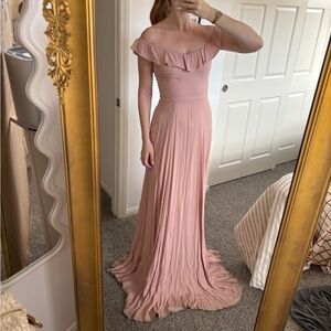 Reformation Verbena Blush Off-Shoulder Maxi Dress
